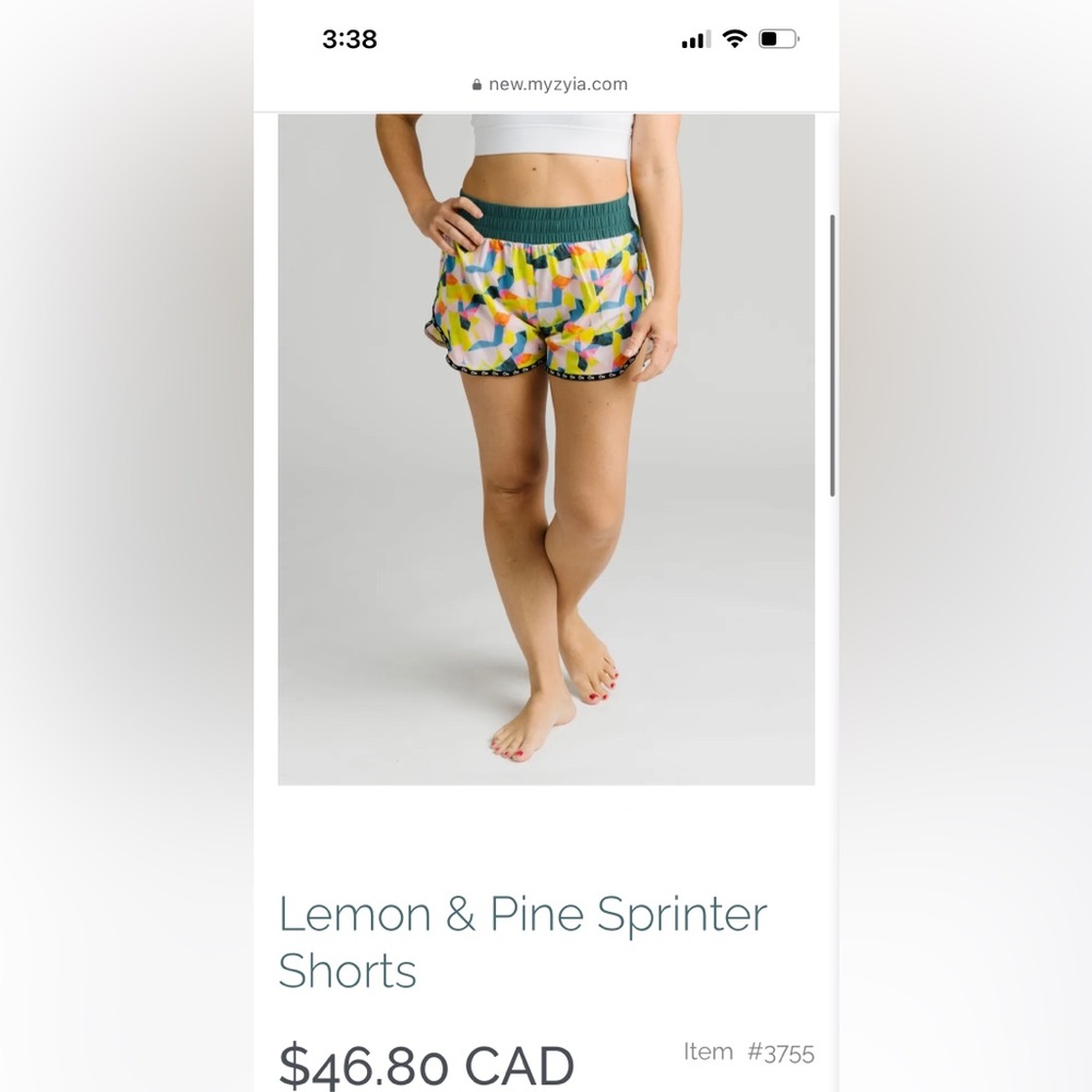 Zyia sprinter shorts